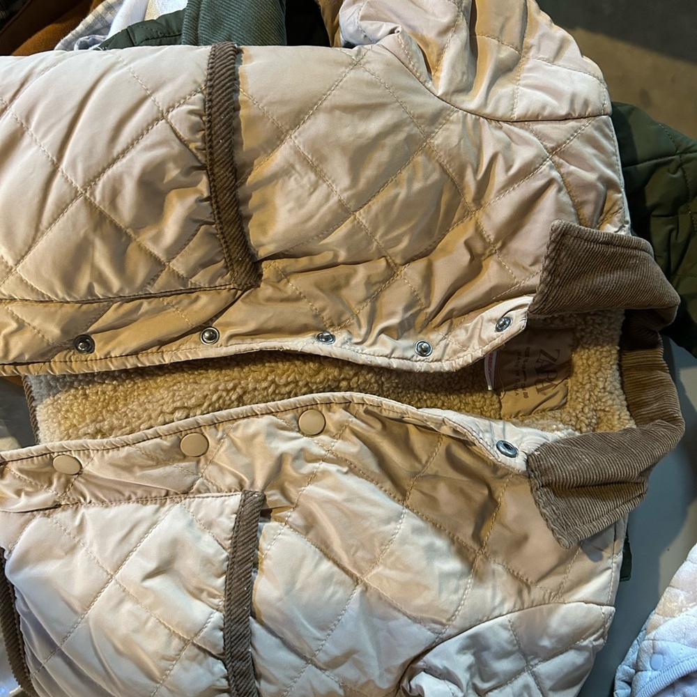 Kids Quilted Jacket with Corduroy Trim